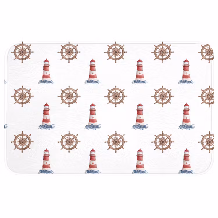 Nautisch - Klassiek - Rood Badmat middel 997 -3d