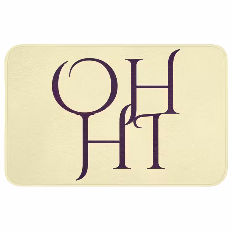 Oh hi - Geel - Monogram Badmat middel -3d