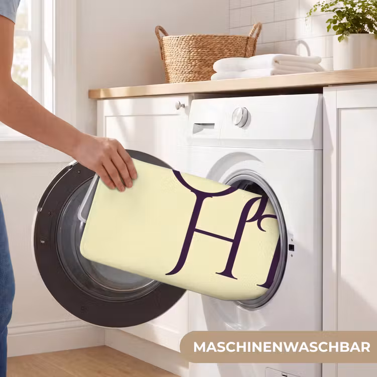 Oh hi - Geel - Monogram Badmat middel -USP_WasbaarDE