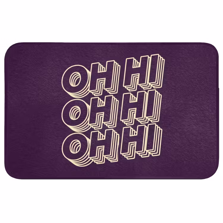 Oh hi - Paars - 3D Badmat middel -3d