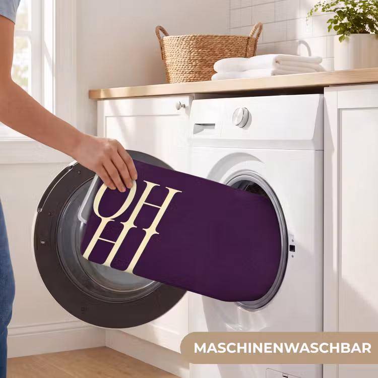 Oh hi - Paars - Cursief Badmat middel -USP_WasbaarDE