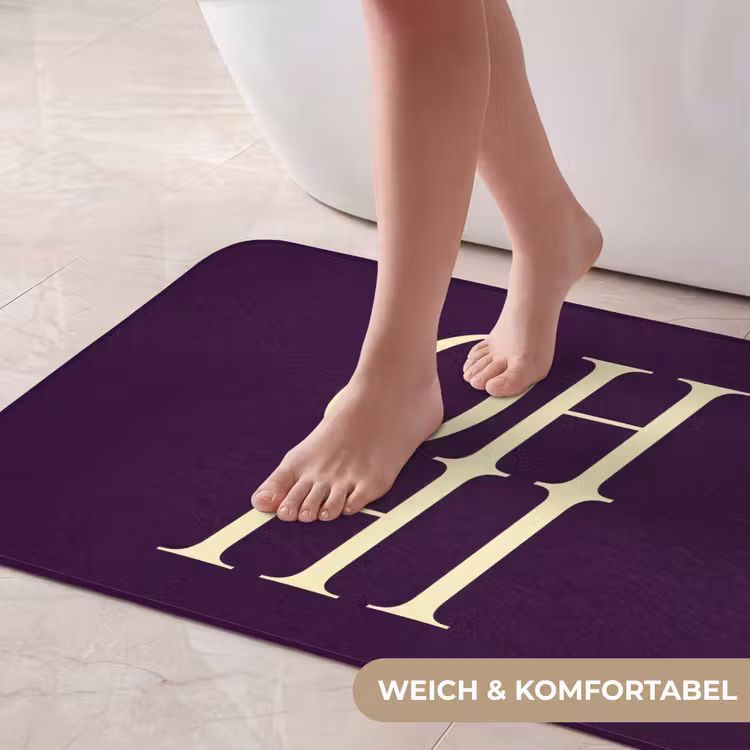 Oh hi - Paars - Minimalistisch Badmat middel -USP_ZachtDE
