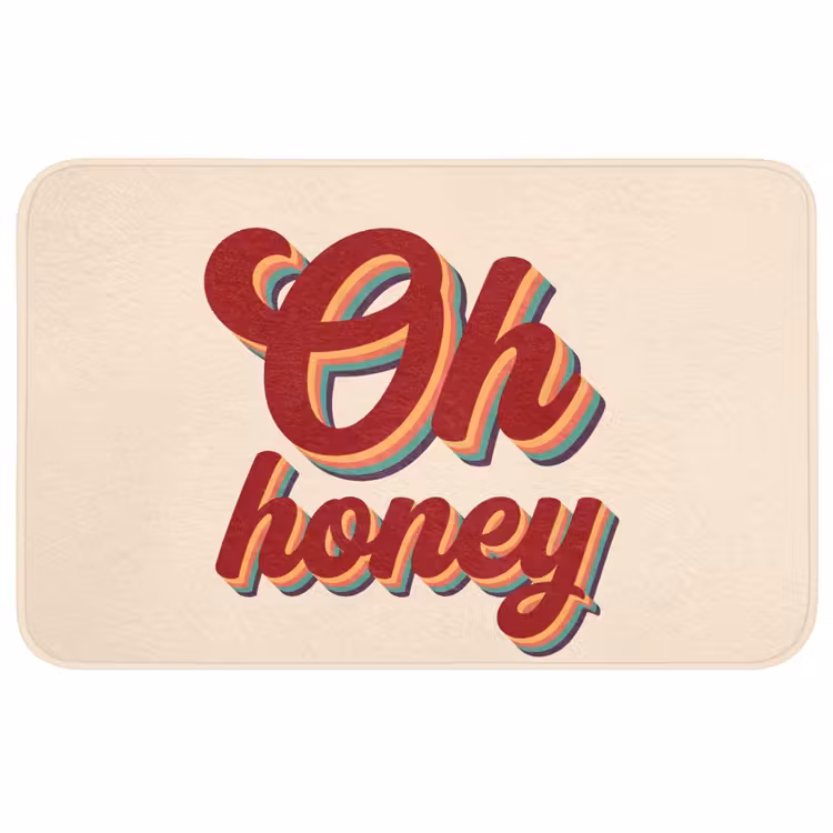 Oh honey - Rood - Schaduw Badmat middel -3d