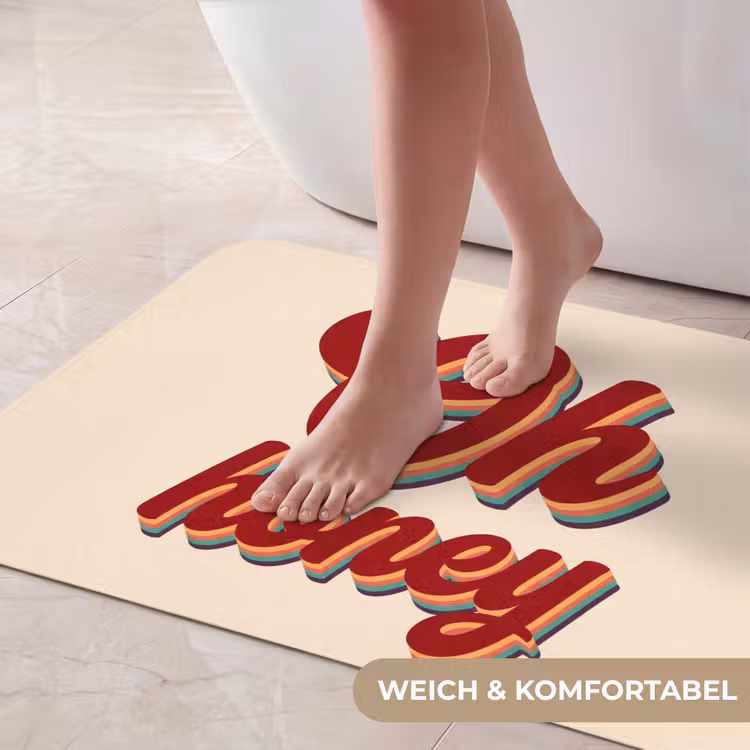 Oh honey - Rood - Schaduw Badmat middel -USP_ZachtDE