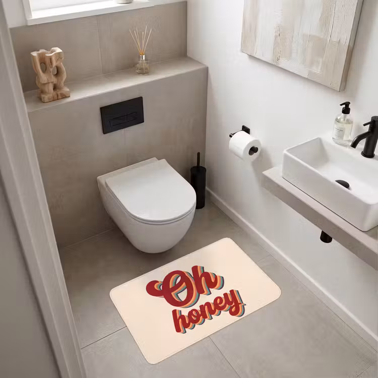 Oh honey - Rood - Schaduw Badmat middel -sfeer4