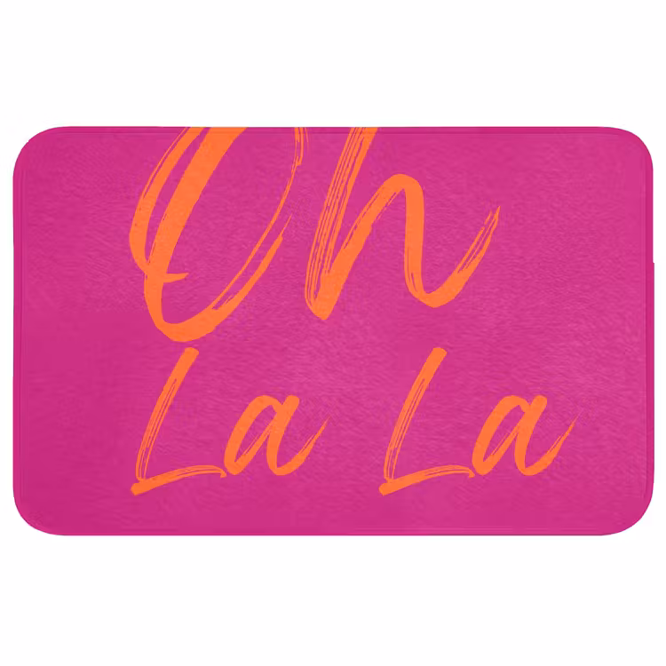 Oh la la - Oranje - Roze Badmat middel -3d