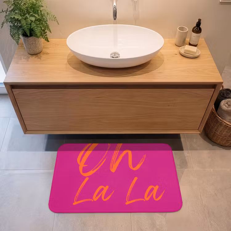 Oh la la - Oranje - Roze Badmat middel -sfeer1