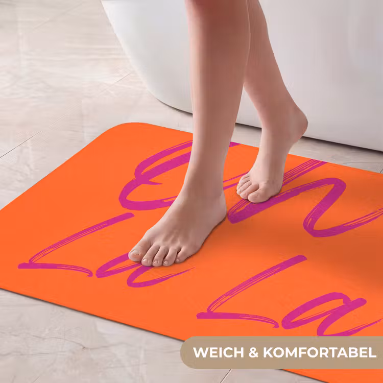 Oh la la - Oranje - Roze - Grafisch Badmat middel -USP_ZachtDE