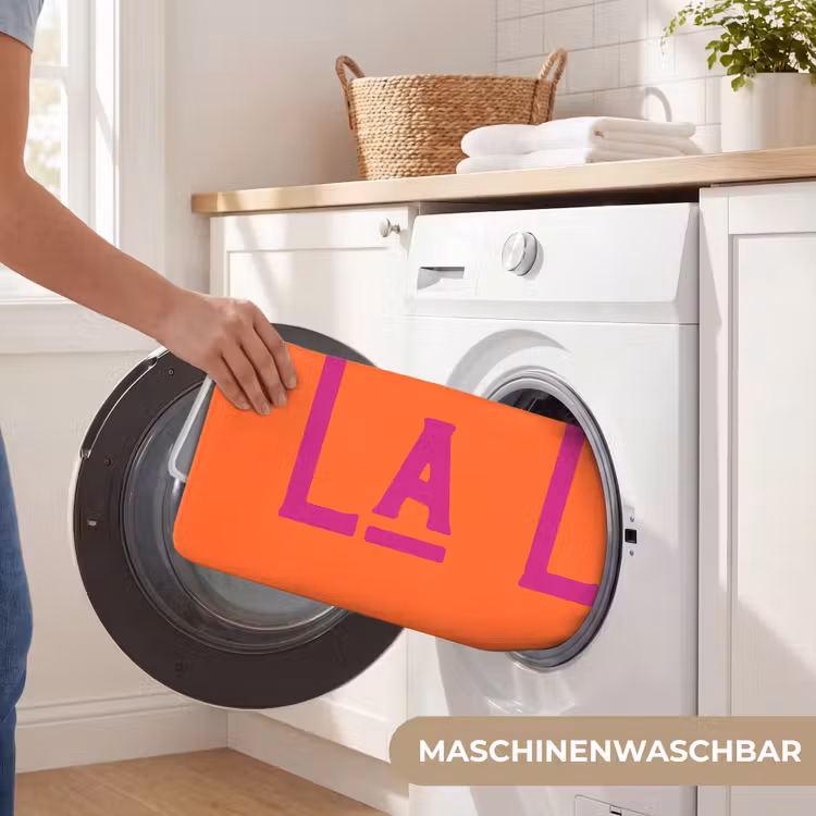 Oh la la - Oranje - Roze - Scheeflettertype Badmat middel -USP_WasbaarDE