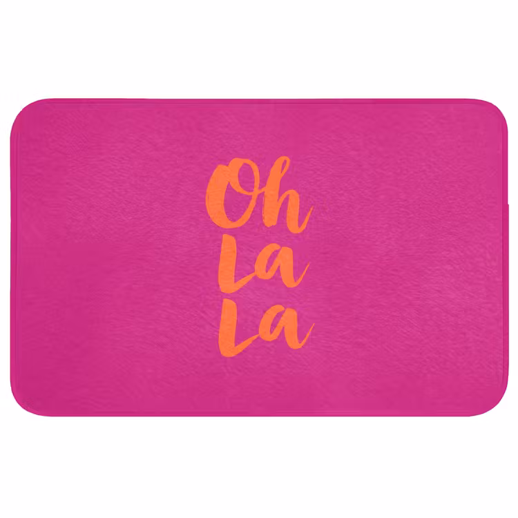 Oh la la - Roze - Oranje - Minimalistisch Badmat middel -3d