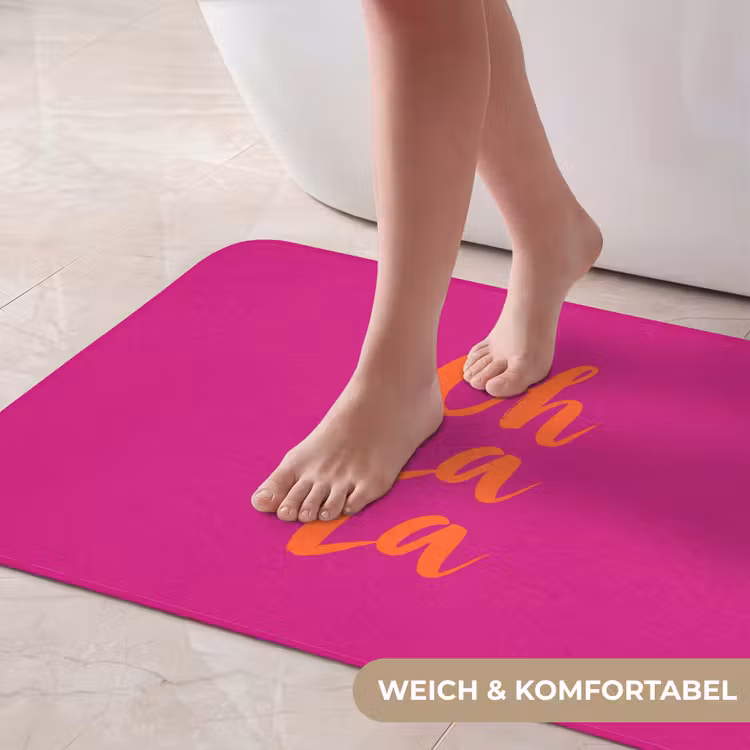 Oh la la - Roze - Oranje - Minimalistisch Badmat middel -USP_ZachtDE