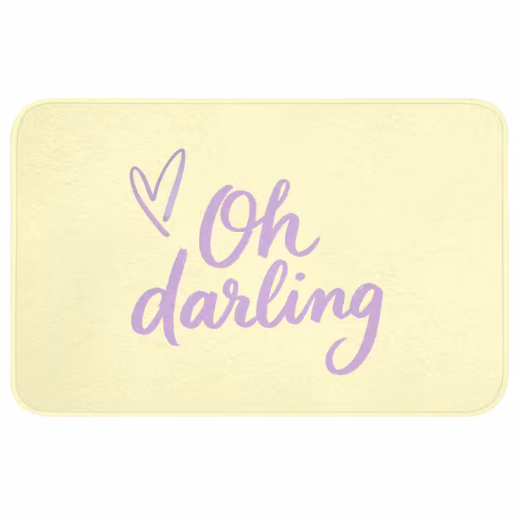 Oh darling - Geel - Hart Badmat middel -3d