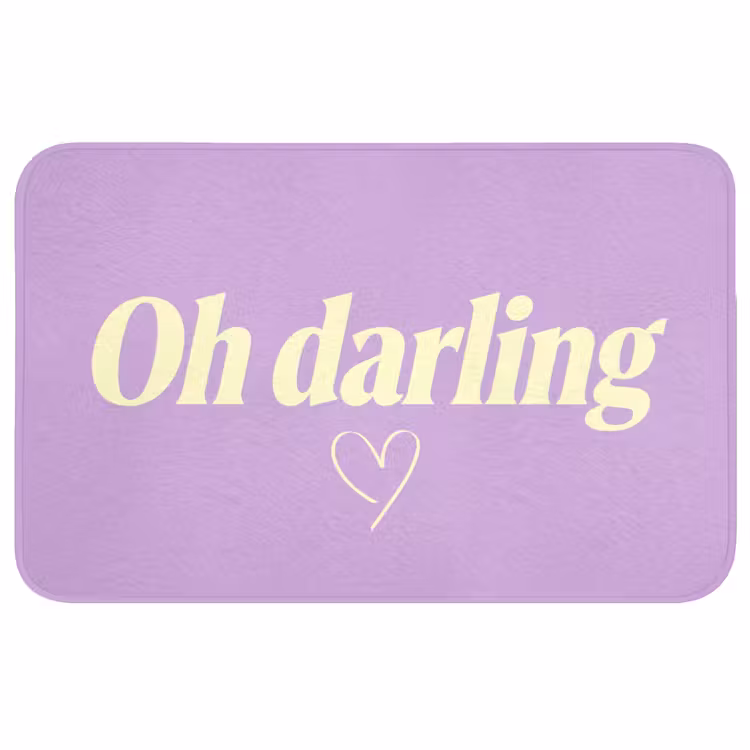 Oh darling - Hart - Paars Badmat middel -3d