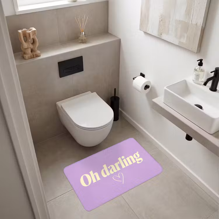 Oh darling - Hart - Paars Badmat middel -sfeer4