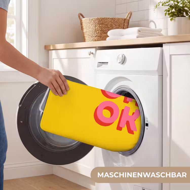 Oh ok - 3D - Geel - Roze Badmat middel -USP_WasbaarDE