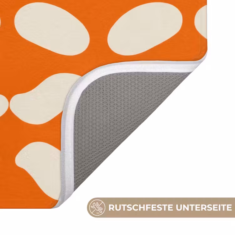 Oranje - Organische vormen - Wit Badmat middel 997 -USP_AntislipDE
