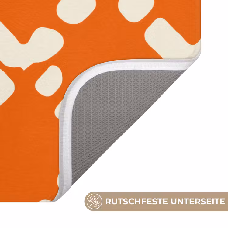Oranje - Ruitpatroon - Wit Badmat middel 997 -USP_AntislipDE