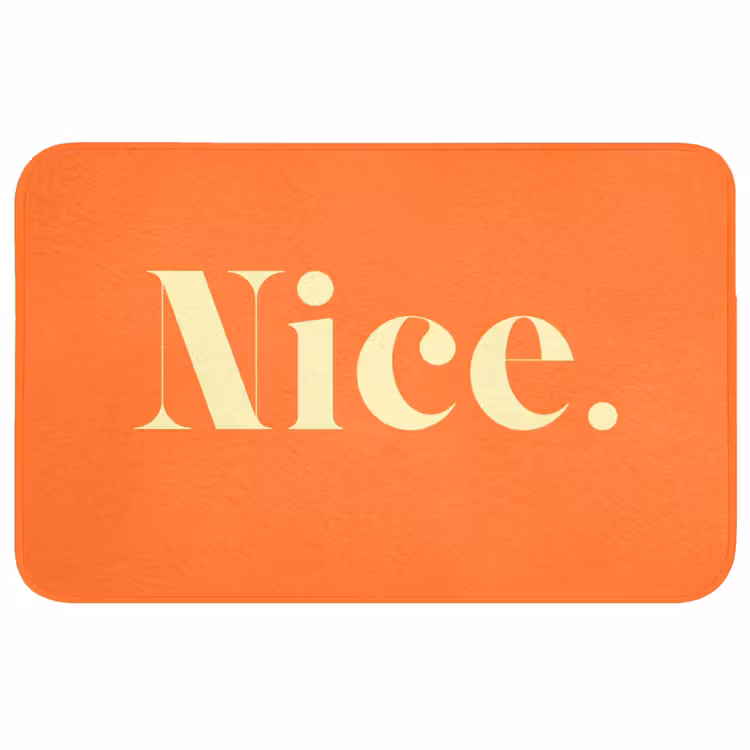 Oranje - Gebroken wit - Nice Badmat middel -3d