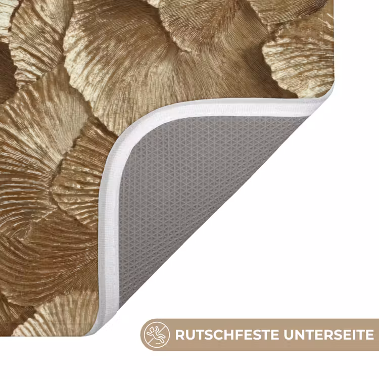 Organisch - Patroon - Bladeren - Goud Badmat middel 997 -USP_AntislipDE