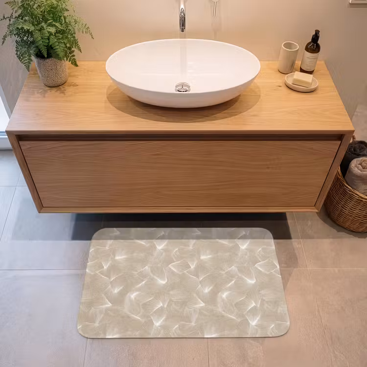 Organisch - Textuur - Beige Badmat middel 997 -sfeer1