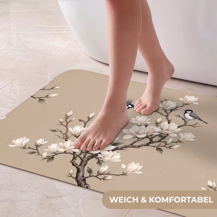 Oosters - Vogels - Beige Badmat middel -USP_ZachtDE