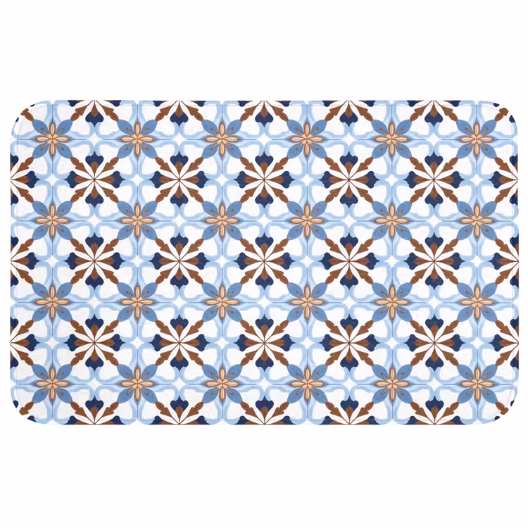 Ornament - Tegel - Kleurrijk Badmat middel 997 -3d