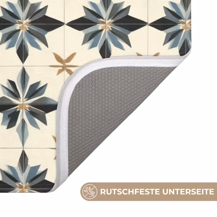 Sierlijk - Ornament - Blauw Badmat middel 997 -USP_AntislipDE