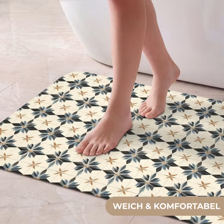 Sierlijk - Ornament - Blauw Badmat middel 997 -USP_ZachtDE