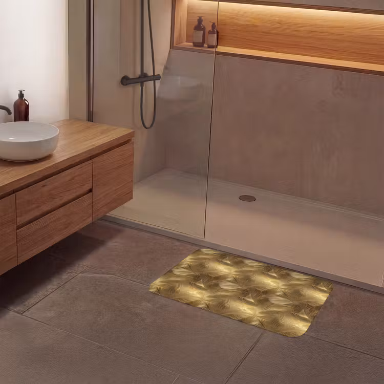 Palm - Waaier - Goud Badmat middel 997 -sfeer2