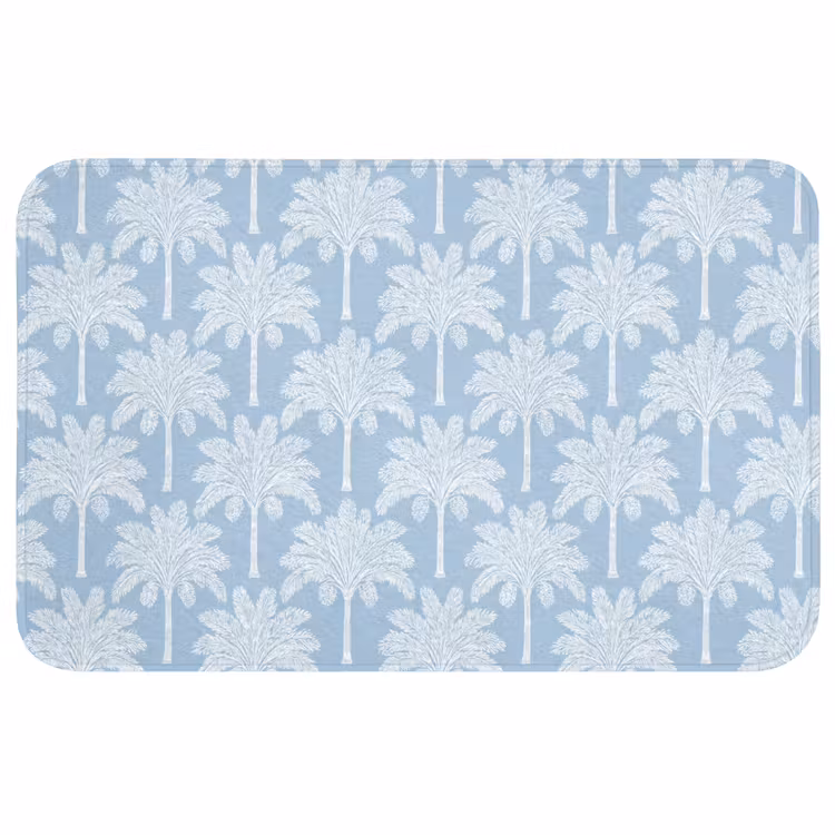 Palmboom - Modern - Blauw Badmat middel 997 -3d