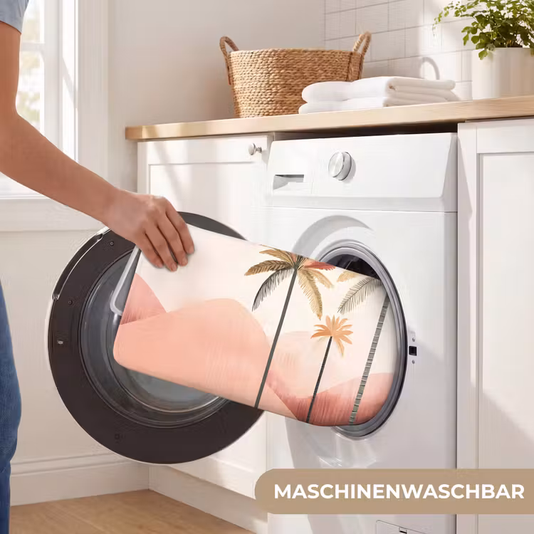 Palmbomen - Heuvels - Minimalistisch - Zachtroze Badmat middel -USP_WasbaarDE