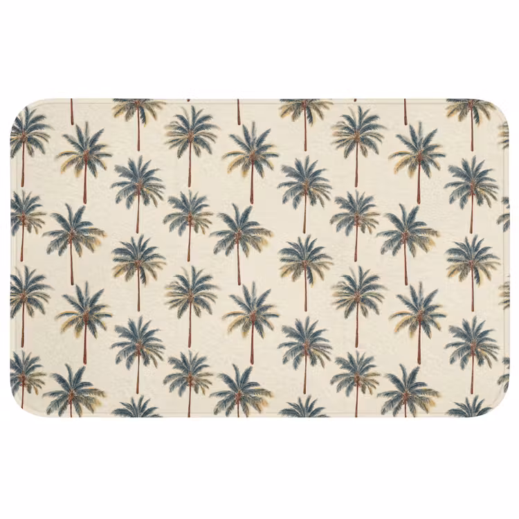 Palmbomen - Tropisch - Groen Badmat middel 997 -3d