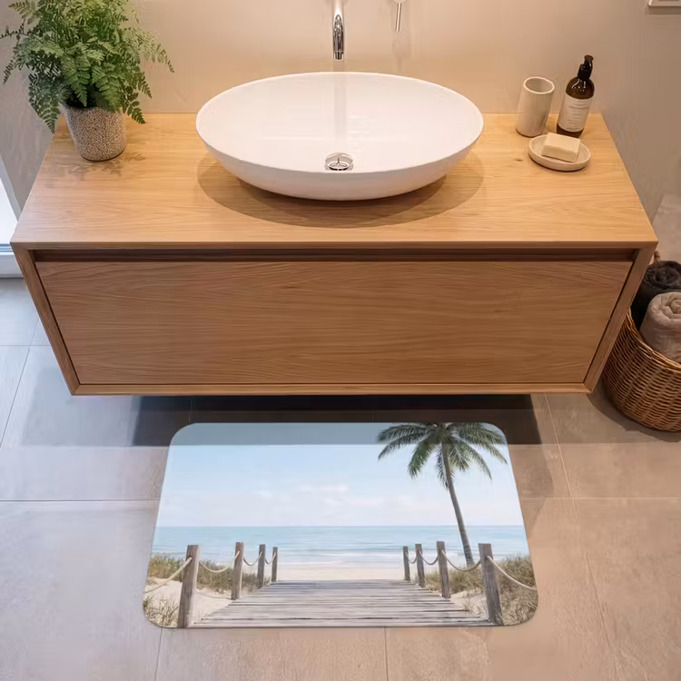 Palmbomen - Pad - Horizon Badmat middel -sfeer1