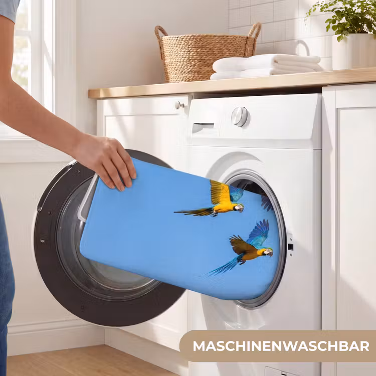 Papagaai - Vliegen - Blauw - Geel Badmat middel -USP_WasbaarDE