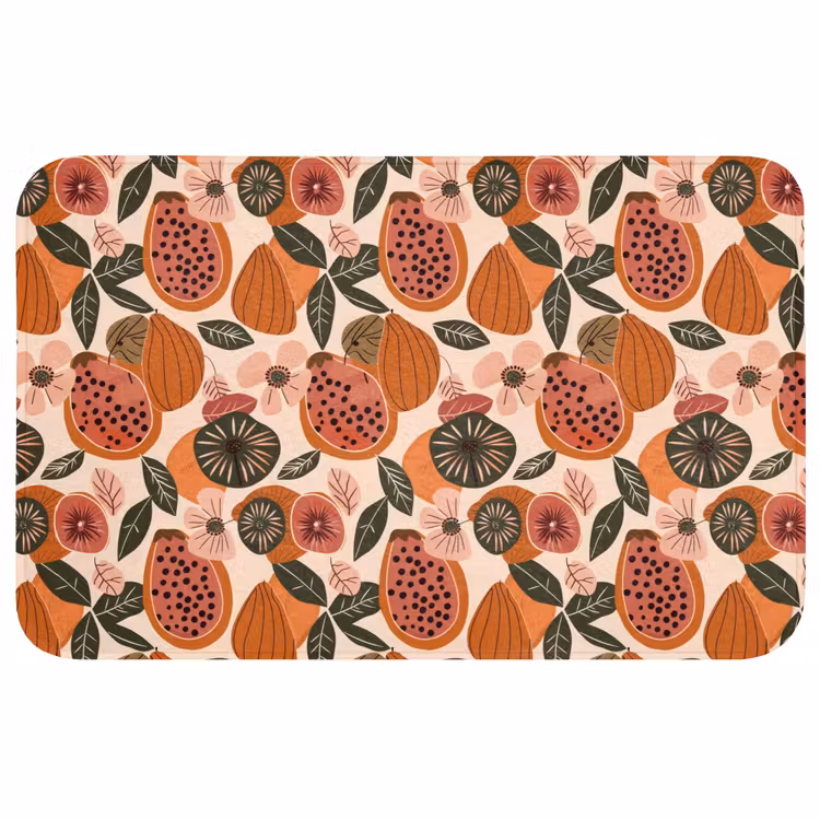 Papaja - Bloesem - Oranje Badmat middel 997 -3d