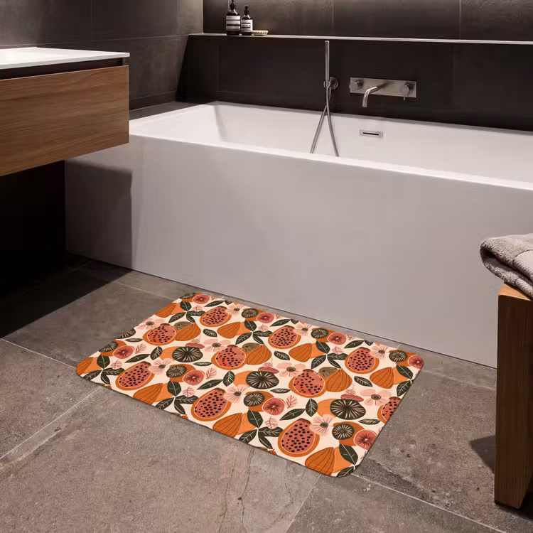 Papaja - Bloesem - Oranje Badmat middel 997 -sfeer3