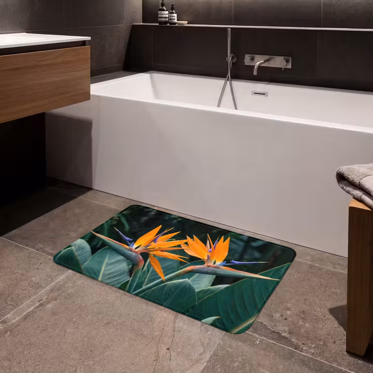 Paradijsvogel - Bloem - Exotisch Badmat middel -sfeer3