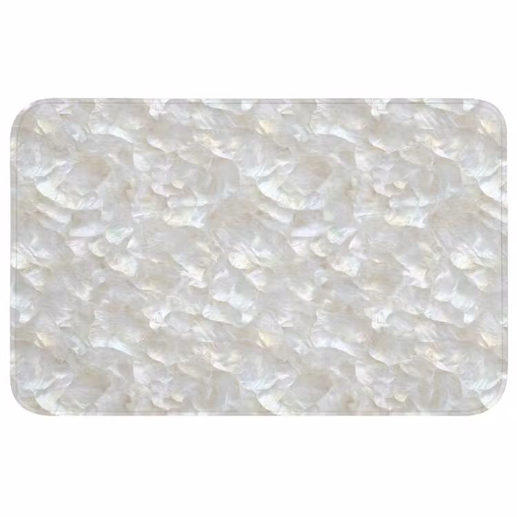 Parelmoerglans - Wit - Schelp Badmat middel 997 -3d
