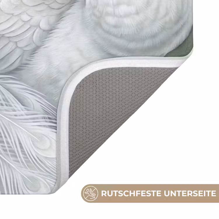 Pauwen - Wit - Natuur - Groen Badmat middel -USP_AntislipDE
