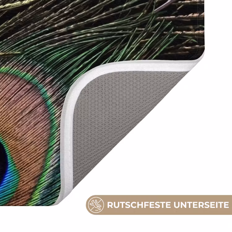 Pauwenveren - Klassiek - Groen Badmat middel -USP_AntislipDE