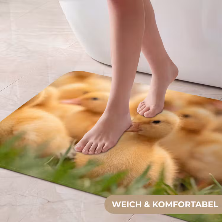 Pijltje - Eend - Natuur - Geel Badmat middel -USP_ZachtDE
