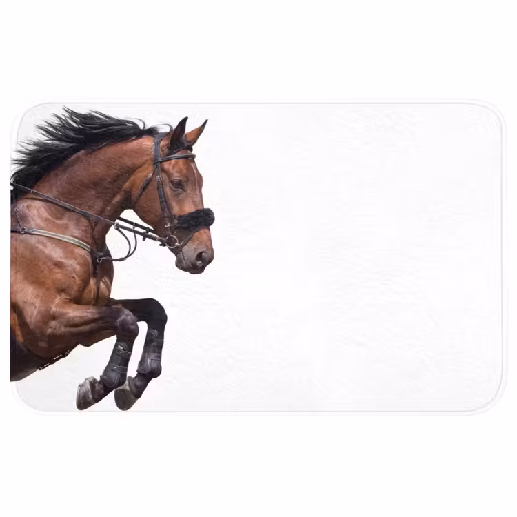 Paard - Springen - Modern Badmat middel -3d