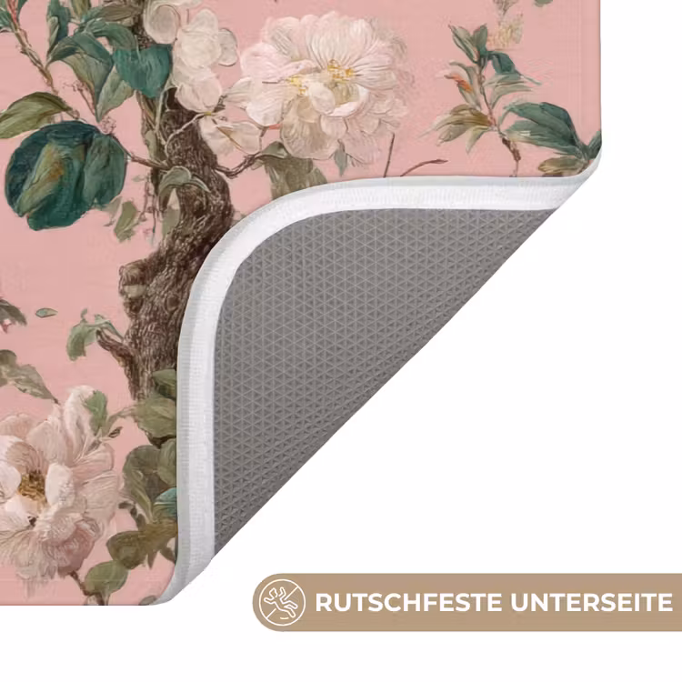 Pioenrozen - Botanisch - Vogel Badmat middel 997 -USP_AntislipDE