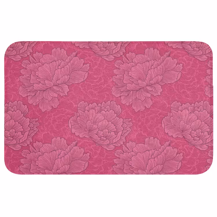 Pioenrozen - Energiek - Roze Badmat middel 997 -3d