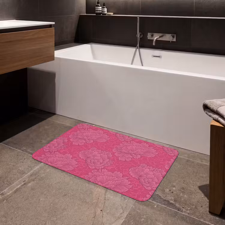 Pioenrozen - Energiek - Roze Badmat middel 997 -sfeer3