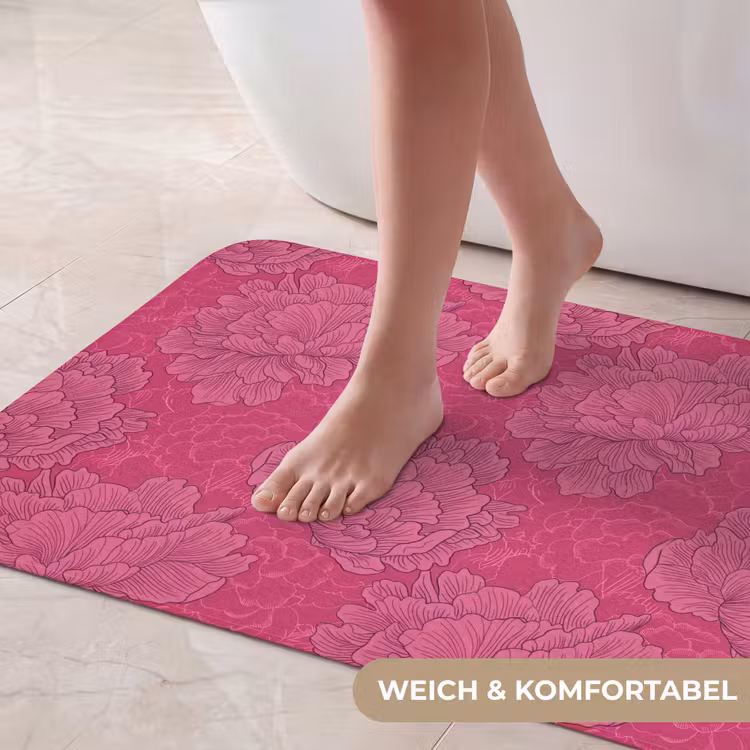 Pioenrozen - Energiek - Roze Badmat middel 997 -USP_ZachtDE