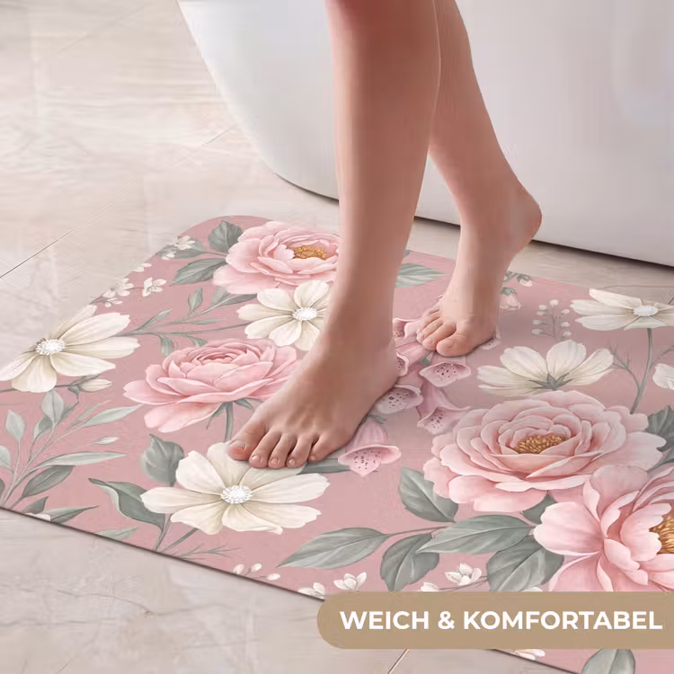 Pioenrozen - Vingerhoedskruid - Pink Badmat middel -USP_ZachtDE