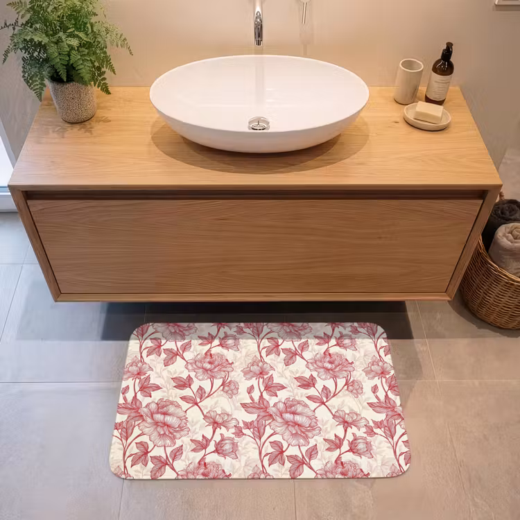 Pioenrozen - Modern - Rood Badmat middel 997 -sfeer1
