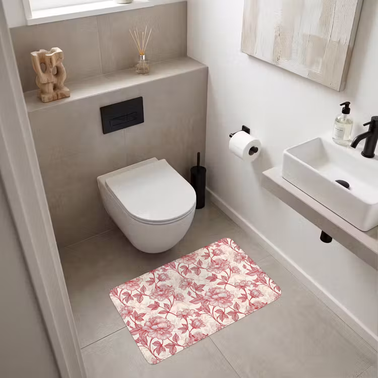 Pioenrozen - Modern - Rood Badmat middel 997 -sfeer4