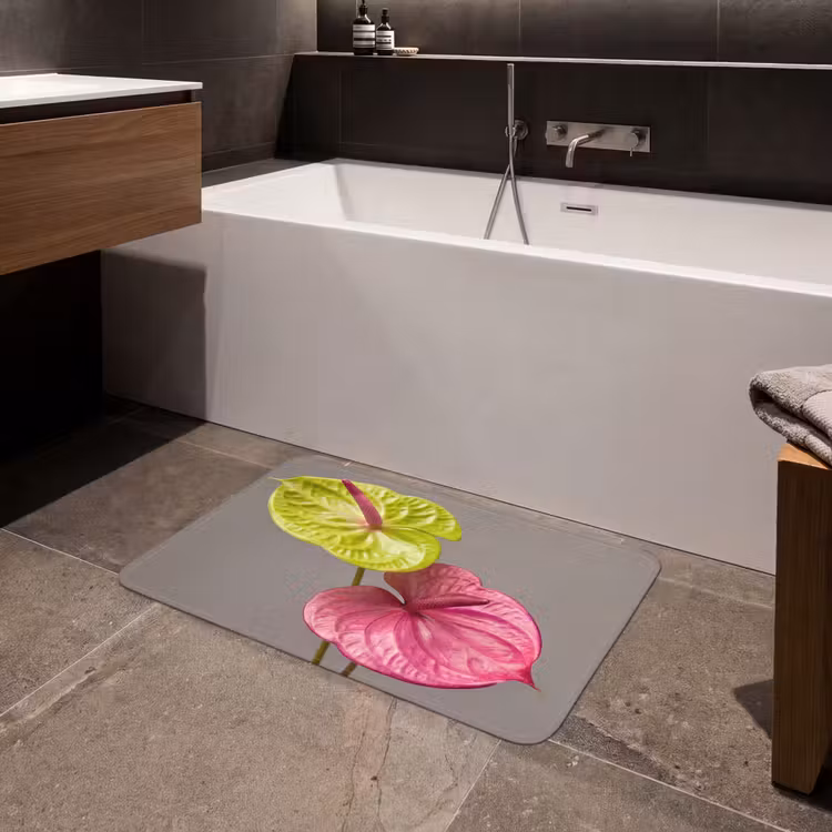 Planten - Anthurium - Groen - Roze Badmat middel -sfeer3
